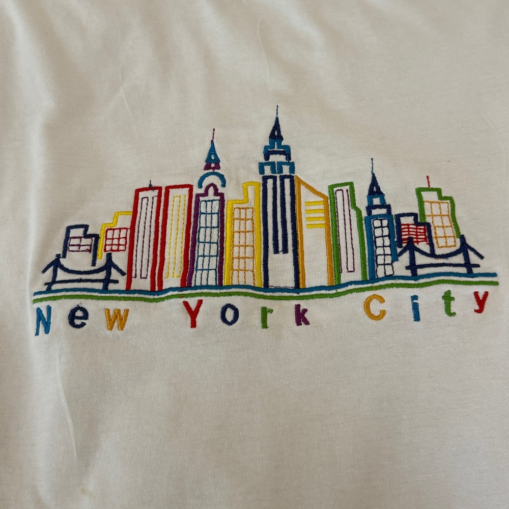 New York City Embroidered T Shirt All Cotton (2x)